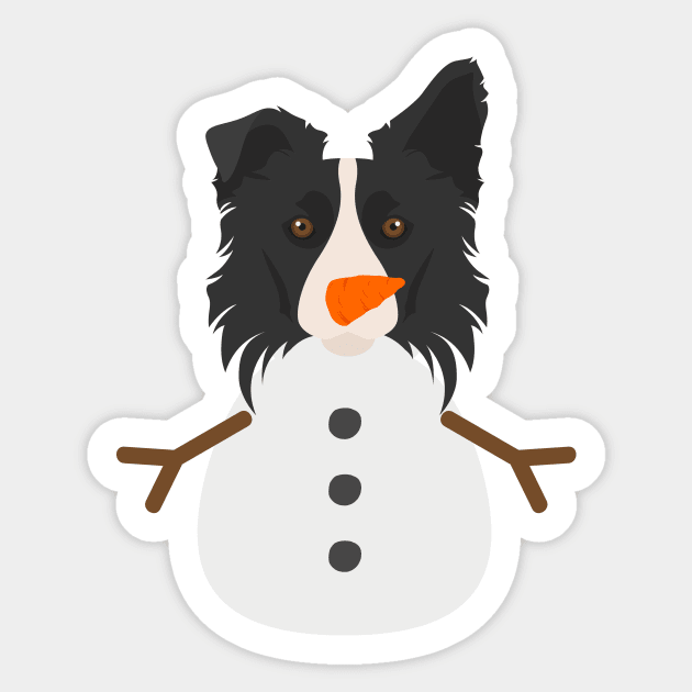 Funny Snowman Border Collie Dog Sticker by Seasonal Dogs